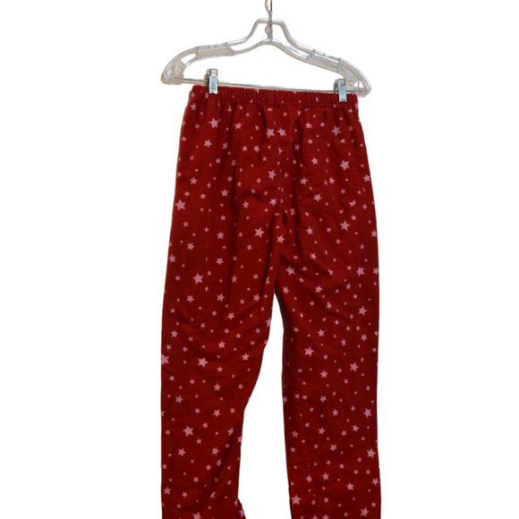 PajamaMania Cotton Two Pieces Set Long Sleeves Pants Red Pink Stars Pajama S - Picture 6 of 7